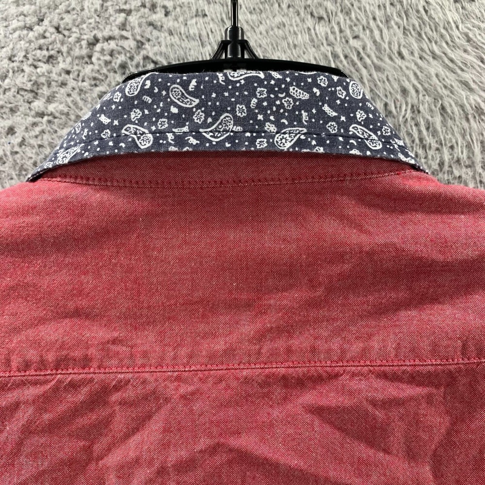 WON Woolf Originals New York Shirt Mens Large Button Up Long Sleeve Red Gray - Picture 5 of 8